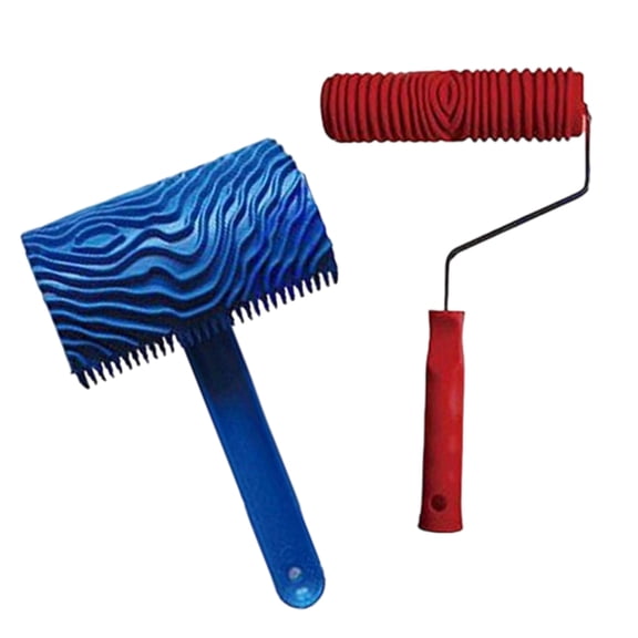 Rubber Texture Roller with Realistic Pattern Embossing Painting Tool for Easy Wall Art & Homes Decoration