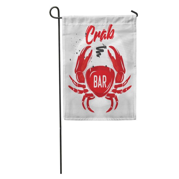 POGLIP Chalk Red Crab Letting Seafood Restaurant Bar Cafe Badge Garden Flag Decorative Flag House Banner 28x40 inch