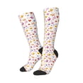 thumbnail image 2 of Fotbe Cartoon Birds & Flowers print Women's Men's Novelty Crew Socks Cotton Socks Knee High Socks for Walking,Running,Nurses,Pregnancy, 2 of 8