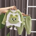 thumbnail image 4 of Esaierr Boys Girls Winter Clothes Set Baby Newborn Hoodie Sweatshirt Pants Outfit Sets Long Sleeve Cotton Cute Cartoon Warm Padded Suit for 9M-4Y, 4 of 5
