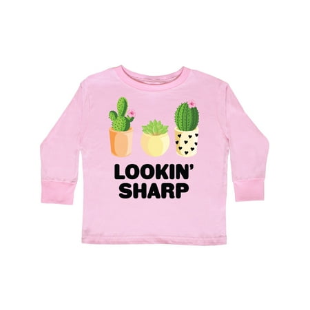 

Inktastic Lookin Sharp with Cacti and Succulent Gift Toddler Boy or Toddler Girl Long Sleeve T-Shirt