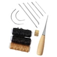 thumbnail image 1 of eccomum 12Pcs Leather Craft Tools Kit Sewing Waxed Thread Cord Stitching Awl Sewing Thimble DIY Leather 12Pcs, 1 of 7
