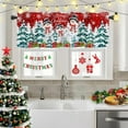 thumbnail image 3 of Christmas Snowman Kitchen Curtains Set Small Half Curtains 54 x 18 inch + 27.5 x 36 inch x 2, Xmas Tree Snowflake Tier Curtains and Valance Set, Red Curtain Window Treatment, 3 of 5