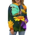 thumbnail image 4 of Vibrant Butterfly Floral Print-4 3D Print Hoodie Men Women Autumn Thin Pullover Sweatshirt Vintage Streetwear Tops, 4 of 6