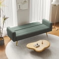 thumbnail image 5 of ARCTICSCORPION 71.7 inch Teddy Fleece Loveseat, Modern 2 Seat  Sofa Couch with Two Throw Pillows and Gold Metal Leg, Green, 5 of 9