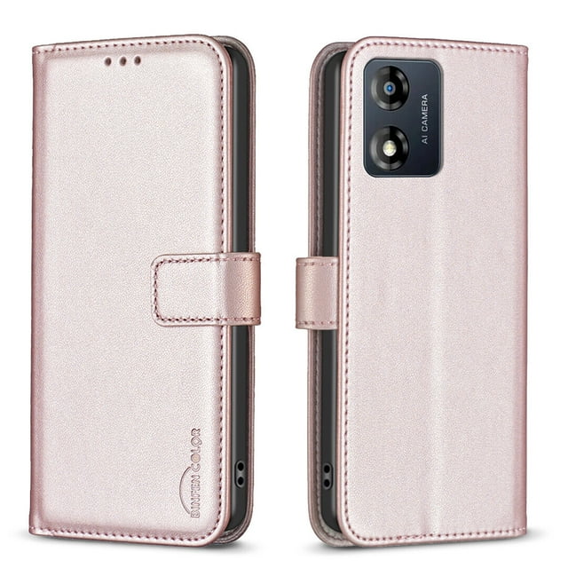 Compatible avec Motorola Moto E13 Étui Portefeuille avec Fentes pour Cartes Fermeture Magnétique Étui Folio à Rabat