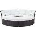 thumbnail image 6 of Modway Convene Circular Outdoor Patio Daybed Set in Espresso White, 6 of 6