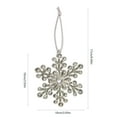 thumbnail image 3 of Rhinestone Snowflake Christmas Ornament with Metal Frame, Silver Transparent Holiday Tree Decoration, 3 of 6