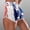 Dark Blue, variant on HAIJIE Plus Size Swim Shorts Comfy Drawstring Casual Elastic Waist Women's Shorts for Girlfriend Women Summer Daily Wear