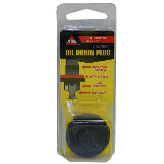 AGS ODP-00014C Accufit Oil Drain Plug M22x1.50, Card Fits select: 1988-2000 CHEVROLET GMT-400, 1994-2001 DODGE RAM 2500