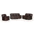 thumbnail image 7 of Hybition 3 - Piece Living Room Set Faux Leather Sofa Set-Brown, 7 of 7