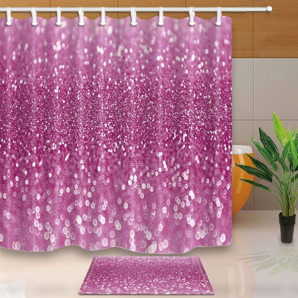 WOPOP Christmas Decor Pink Sequin Curtain Panel for Wedding Party
