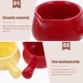 thumbnail image 3 of 4 Pcs Ceramic Milk Cup with Handle Spaghetti Container Onion Soup Bowls Sparkling Lite Bright Ceramics, 3 of 6