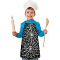 thumbnail image 2 of Halloween Spider Web Pattern Kids Aprons for Girls and Boys,Adjustable Neck Strap Toddler Aprons for Kids Cooking Baking, 2 of 7