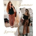 thumbnail image 2 of Sherrylily Women High Waisted Palazzo Pants Belted Wide Leg Long Trousers with Pockets, 2 of 5