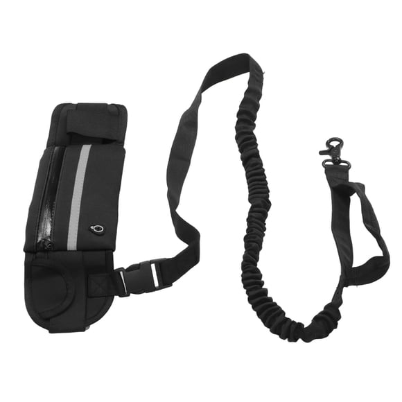 Correa para correr para perros, bolsa con cinturón, manos libres, reflectante, elástica, cintura Flexible, correa para correr para perros, suministros para mascotas al aire libre, color negro