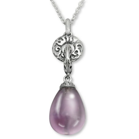 Evert deGraeve 8 7/8 ct Pink Amethyst Pendant Necklace with Diamonds in Sterling Silver