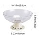 thumbnail image 3 of Cuenco de frutas con pedestal de plástico y bandeja escurridora, transparente y blanco, de 25.8 cm para uso en cocina, comedor y fiestas., 3 of 6