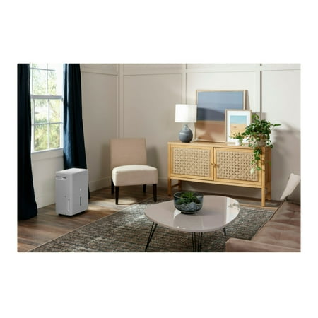 GE - 50-Pint Portable Dehumidifier with Built-in Pump and Smart Dry - Stratus Grey