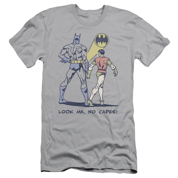 DC Comics No Capes S/S Adult 30/1 T-Shirt Silver