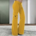thumbnail image 2 of Pantalones de trabajo para mujer: pantalones harem casuales elásticos de cintura alta, estilo retro, tejido holgado, bolsillos, ideales para yoga y actividades al aire libre., 2 of 4
