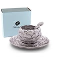 thumbnail image 2 of Arthur Court Aluminum Artichoke Condiment Set 3 piece Bowl, Tray, Spoon 7 inch Diameter Tray, 2 of 4