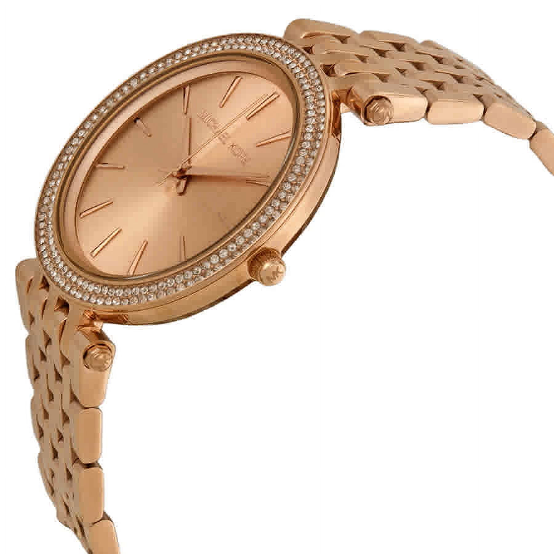 Michael Kors Women's Darci Rose Gold Dial Pave Bezel Watch MK3192