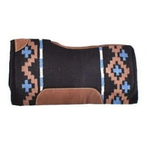 Showman 34" x 36" Black, Brown & Light Blue Cross Print Memory Felt Bottom Saddle Pad