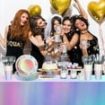 thumbnail image 5 of Iridescent Party Supplies Decorations,132 Pcs Disposable Iridescent Paper Party Plates Cups Knives Spoons Fork for Birthday Wedding Outdoor Picnic,Disposable Plastic Tablecloths for Dinner,Holiday, 5 of 14