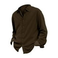 thumbnail image 5 of Qwertyu Mens Corduroy Shirt Long Sleeve Button Down Casual Blouses Plus Size Tops Classic Pacificozy Tshirt for Men Brown M, 5 of 7