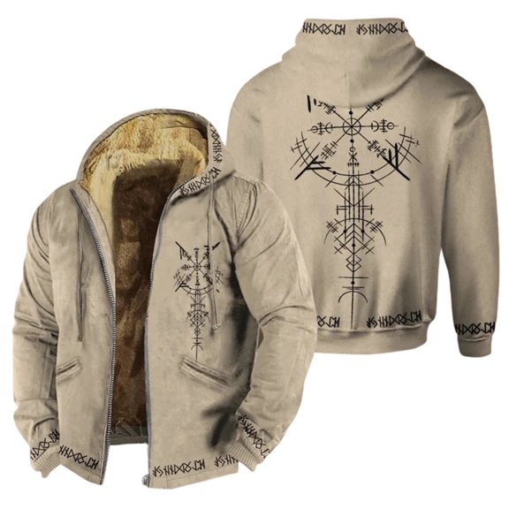 Windbreaker Jackets for Men Lined Hooded Windproof Thermal Insulated Sport Mens Casual Clothing,Khaki,3XL