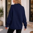 thumbnail image 4 of Mock Neck Sweatshirt Women Oversized Turtleneck Pullover Long Sleeve Casual Drop Shoulder Tops Fleece Sweater with Thumb Hole L, 4 of 8