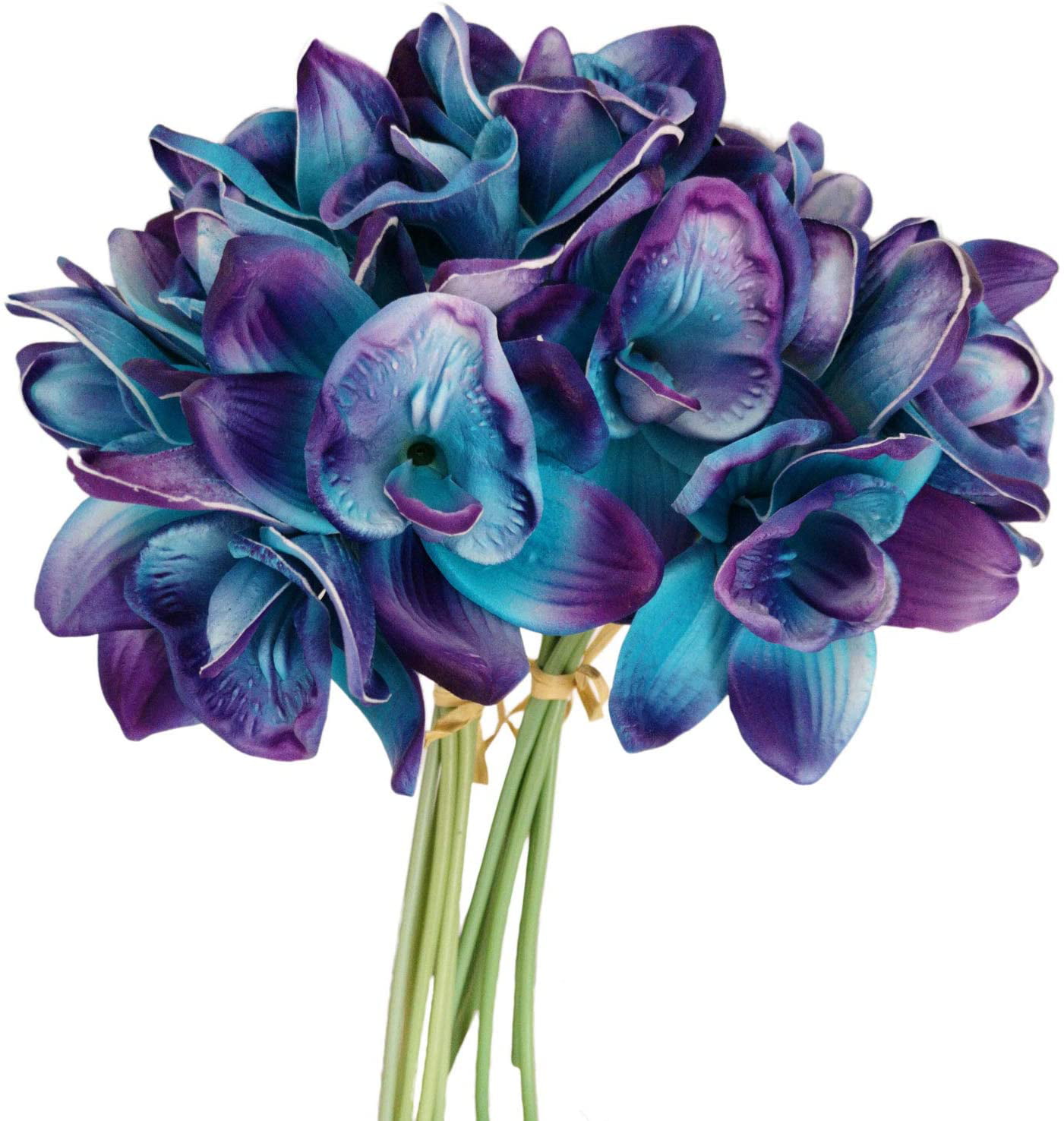 Artificial Dark Purple Orchid Stem,Artificial Silk Flowers Choose 1,2,or 3 Stems 