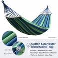 thumbnail image 4 of Double Camping Hammock 78.8" x 60", 660 lb Capacity, Portable Outdoor Hammock with Travel Bag(Blue), 4 of 9