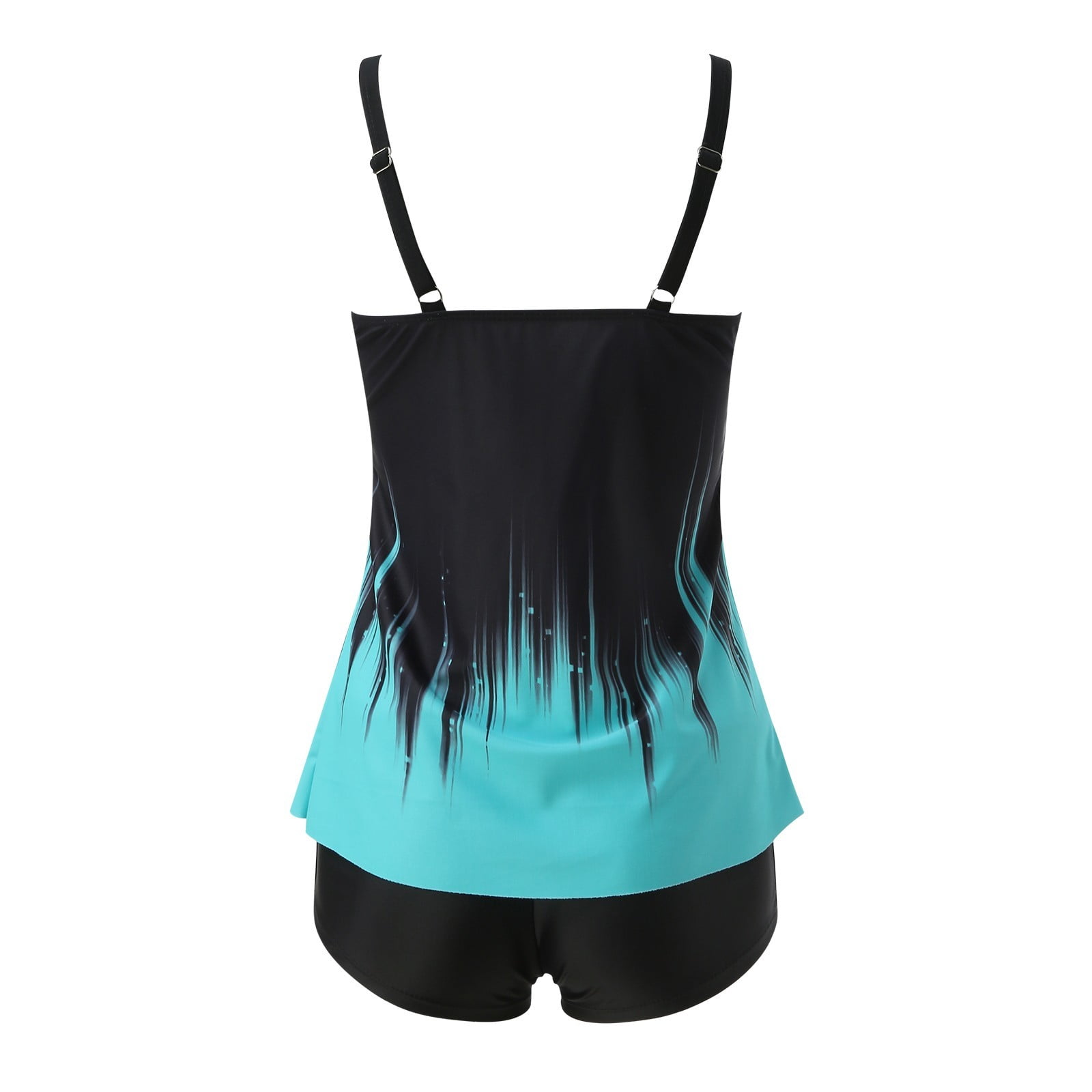 BOBOGOJP Summer Blouson Tankini Swimsuits for Women 2026 Tummy Control Two Piece Bathing Suits with Sporty Pockets Swim Shorts Blue for Size XXL
