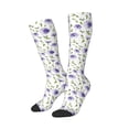 thumbnail image 2 of Fotbe Purple Chicory print Women's Men's Novelty Crew Socks Cotton Socks Knee High Socks for Walking,Running,Nurses,Pregnancy, 2 of 9