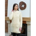 thumbnail image 4 of SAOL Aran Cable Knit Zip Cardigan Fisherman Irish Sweater 100% Premium Merino Wool Women's Outdoor Coat Made in Ireland, 4 of 8