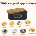thumbnail image 2 of 4W Bread Box for Kitchen Counter with Bamboo Cutting Board Lid, Large Farmhouse Style Metal Bread Storage for Loaves, Dinner Rolls, Pastries (Black), 2 of 9