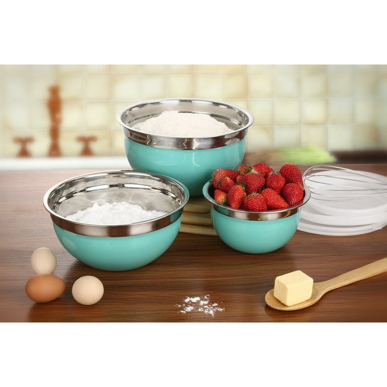 6 Piece Stainless Steel Nesting Mixing Bowls with Lids