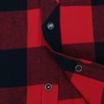 thumbnail image 6 of COEVALS CLUB Men's Flannel Western Pearl Snap Corduroy Lined Plaid Work Long Sleeve Shirts 01 Red Black Medium, 6 of 7