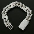 thumbnail image 2 of QQTDFG 20mm Miami Cuban Link Pig Nose Iced Flooded CZ Hip Hop Bracelet Necklace A9393-Silver-Necklace - 24" - 60 cm, 2 of 6