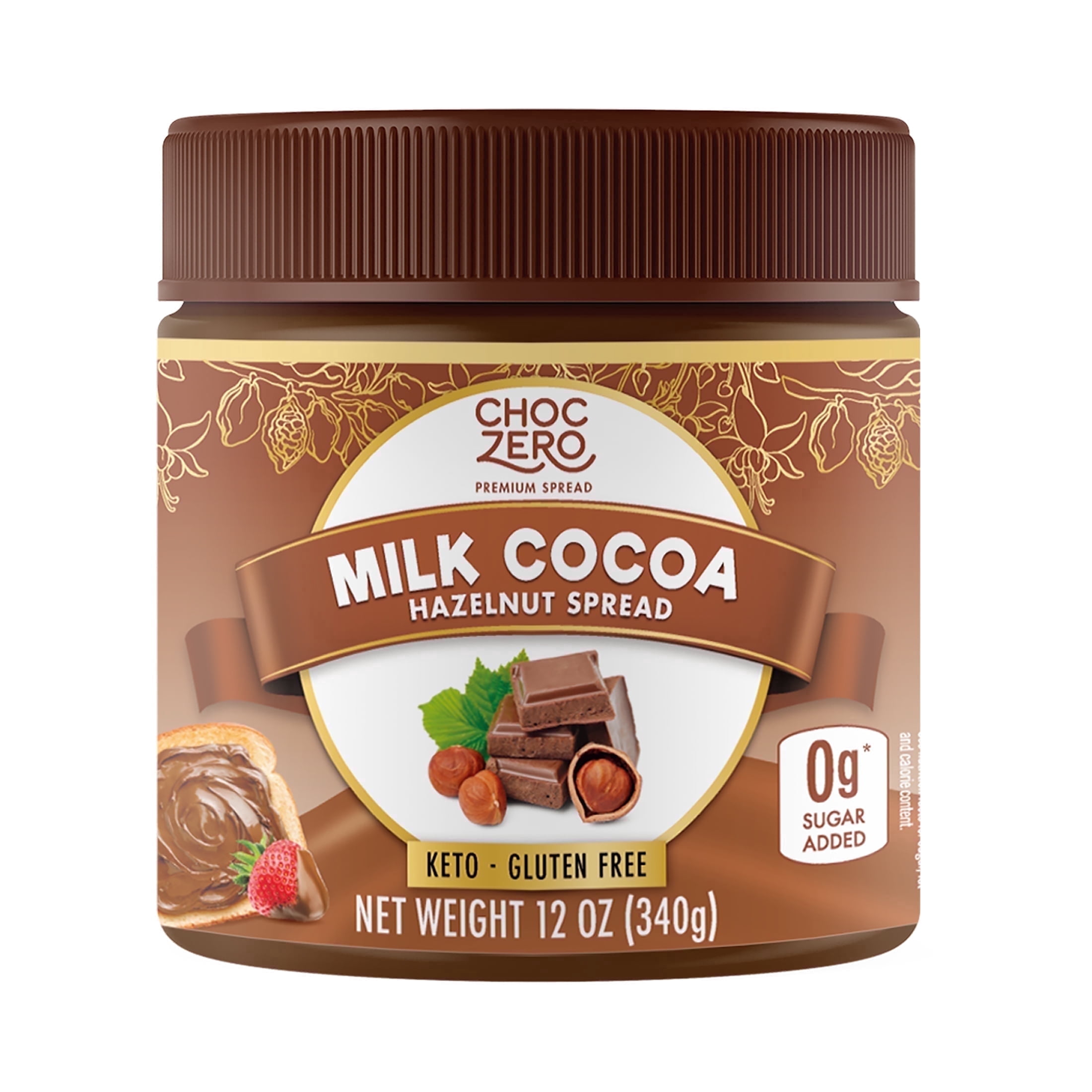 ChocZero Dark Chocolate Hazelnut Spread, Keto Friendly, Vegan