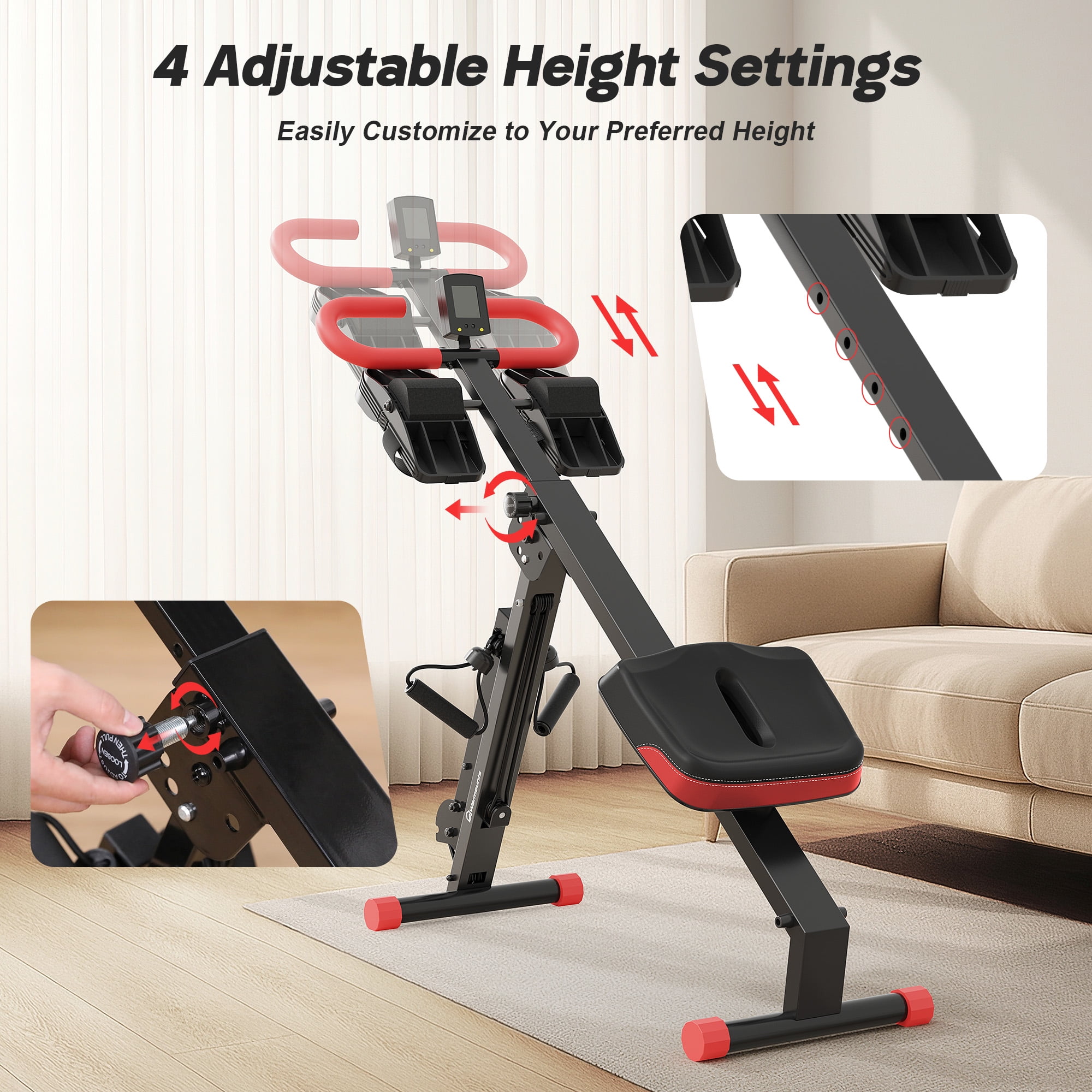 Warmounts 4-in-1 Foldable Rowing Machine with LCD Monitor photo 5