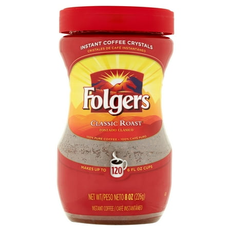 Folgers Classic Roast Instant Coffee Crystals, 8 oz