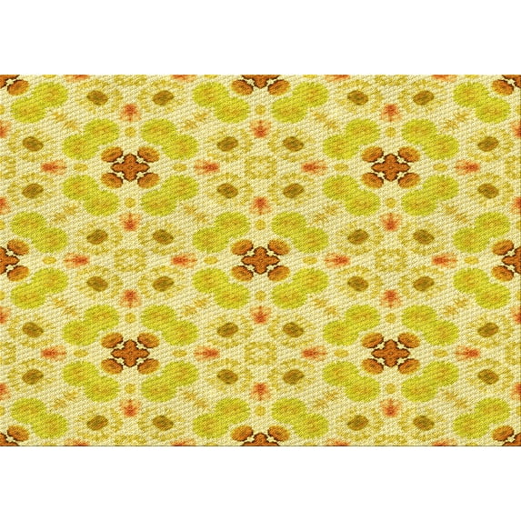 Ahgly Company Machine Washable Indoor Rectangle Transitional Yellow Area Rugs, 7' x 9'