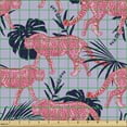 thumbnail image 2 of Ambesonne Modern Exotic Fabric by the Yard Upholstery, Boho Jungle Leopards, 1 Yard, Lilac Coral and Indigo, 2 of 5
