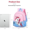thumbnail image 5 of Mochila de viaje preescolar para niños pequeños Mochila escolar bonita de dibujos animados mochila azul unicornio para niñas y niños Feliz  Sencillez, 5 of 5