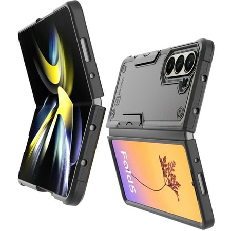 CoverON For Samsung Galaxy Z Fold 5 / Galaxy Z Fold5 Case, Military Grade Heavy Duty Rugged Phone Cover Grip, Black