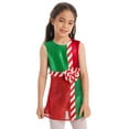 thumbnail image 3 of ZDHoor Child Holiday Elf Costume Sequin Sleeveless Striped Jazz Modern Dance Leotard Fancy Dress Green 16, 3 of 7
