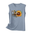 thumbnail image 4 of Fjofpr Crop Tank 2024 Women's New Loose Casual Fashion Crew-neck All-matching Printed Top Sky Blue L, 4 of 4